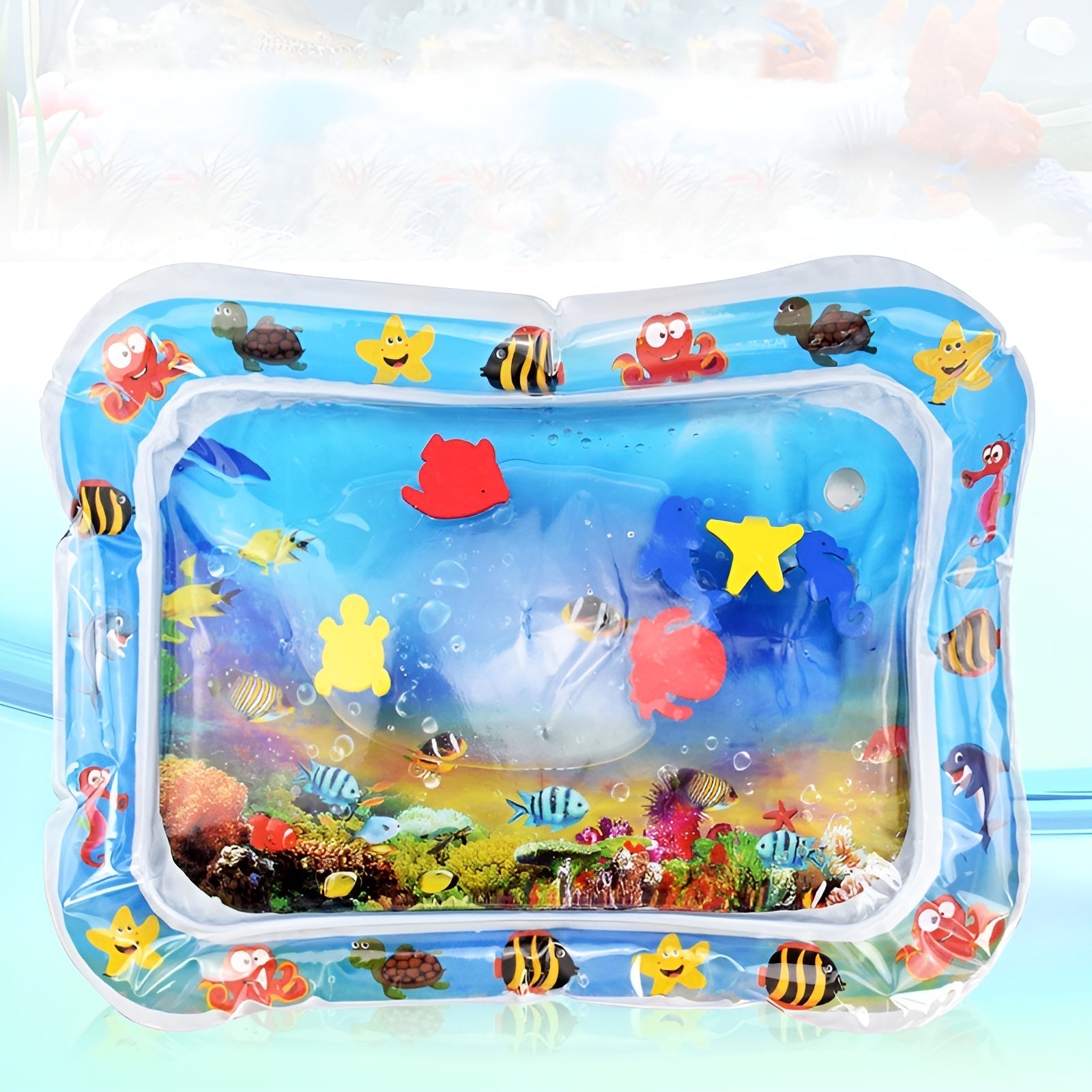 SplashSense Inflatable Baby Water Play Mat, Sensory Tummy Time Activity Pad