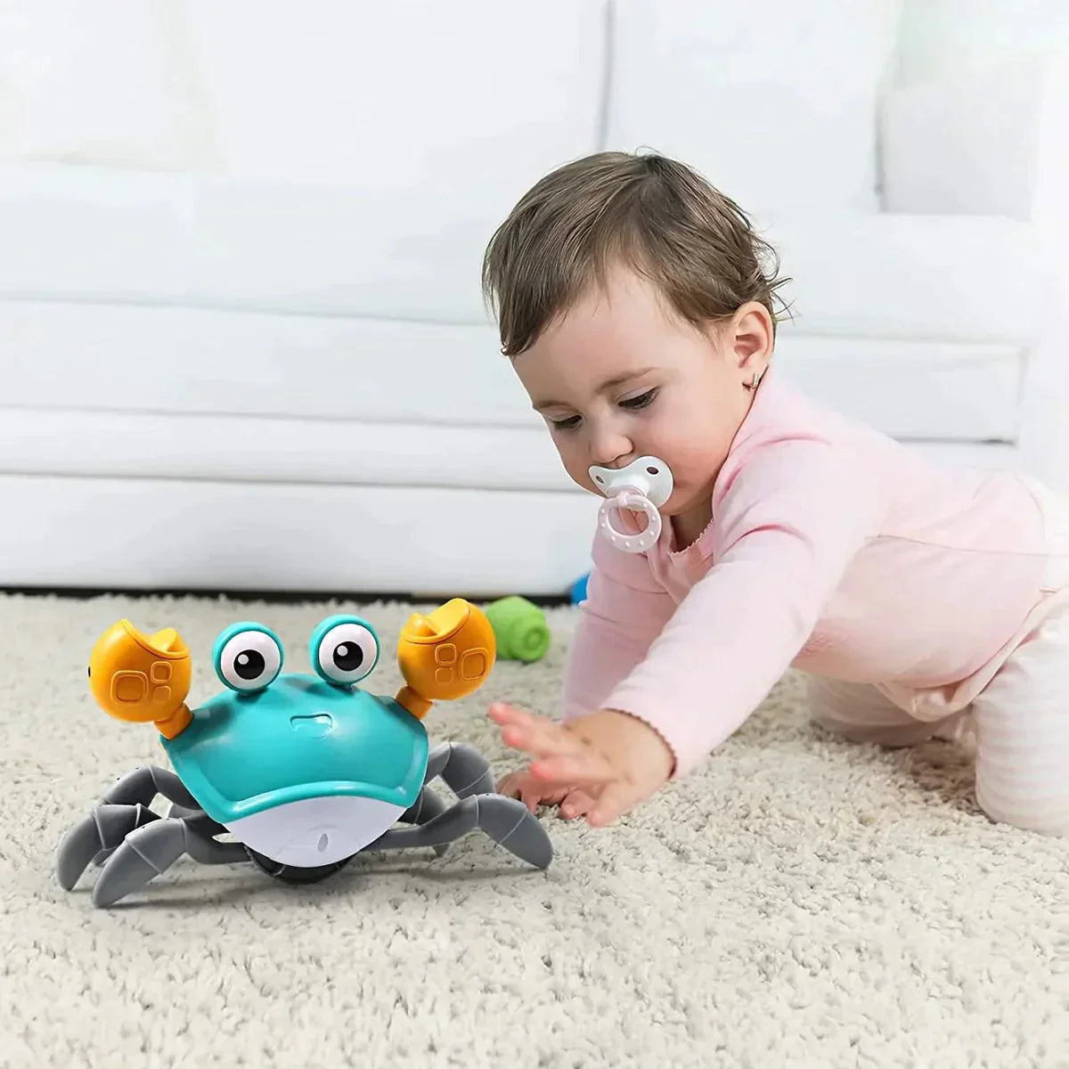 CrawlMate Interactive Crawling Crab Toy for Babies with Music Lights and Active Play