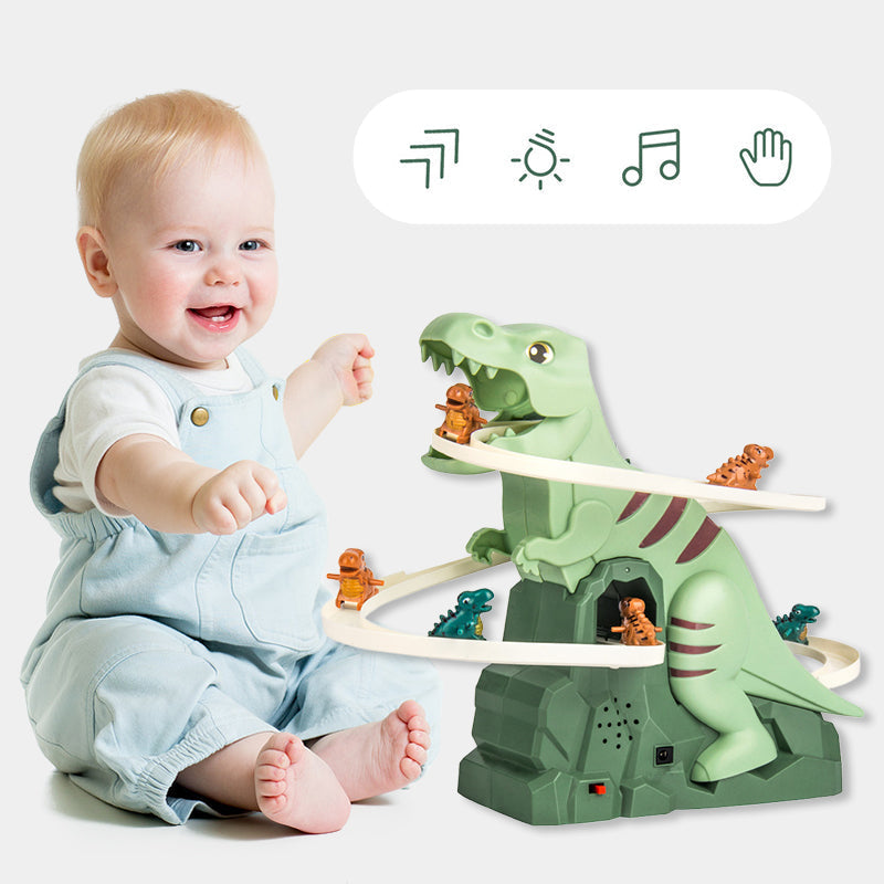 DinoRush Interactive Dinosaur Race Track with LED Cars & Auto-Climbing Action