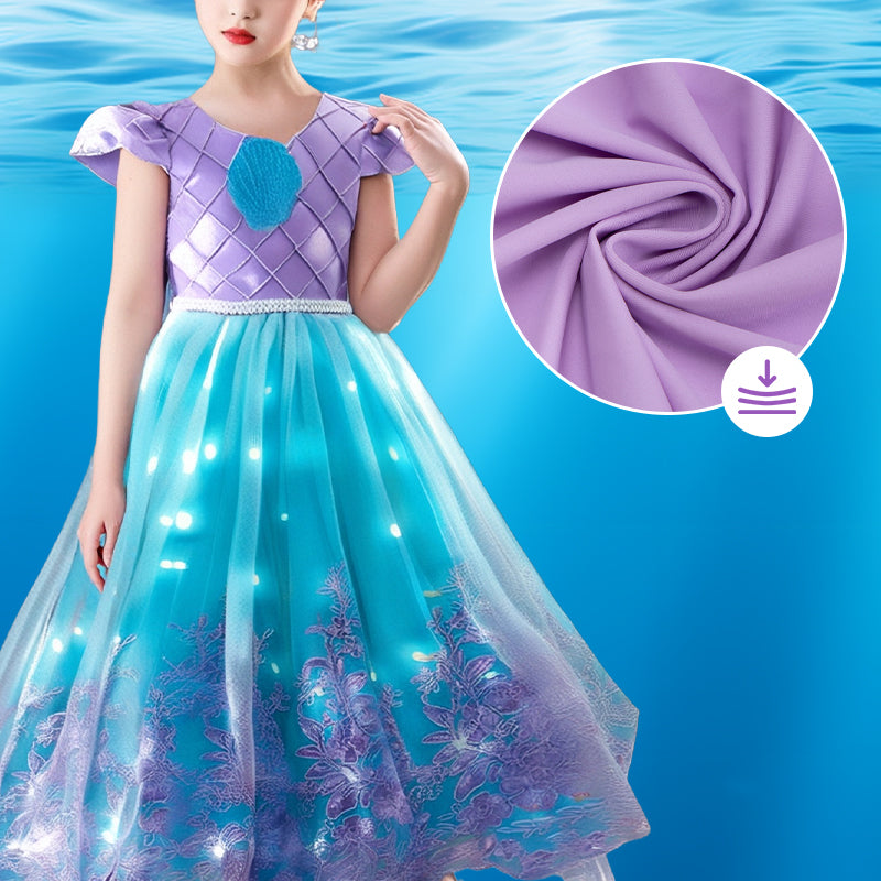 MermaGlow Light-Up Princess Dress for Kids, Mermaid Costume with Accessories