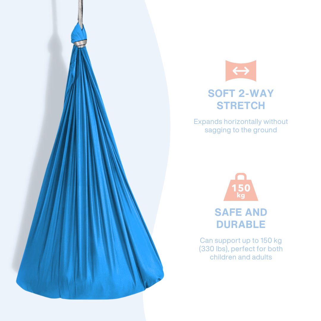 CalmNest Indoor Sensory Swing for Kids with Stretch Fabric Cocoon Seat