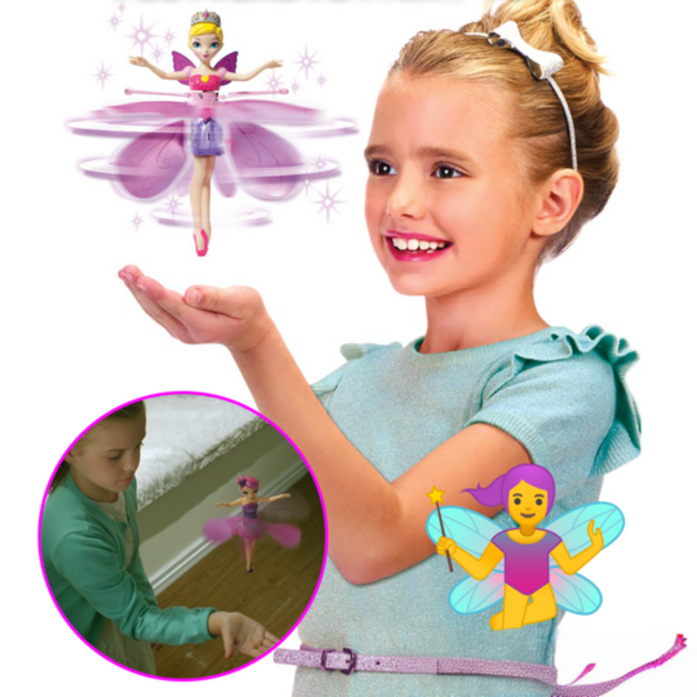 FairyGlide Flying Princess Toy, Rechargeable LED Hand-Sensor Hover Fairy for Kids